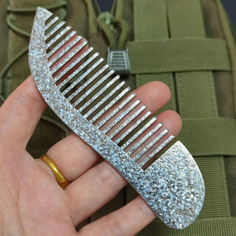 Titanium Antistatic Comb Fish Shape Pocket Comb Hair Beard Comb EDC Tools Gift 07FC0E-D4 - KOEEK