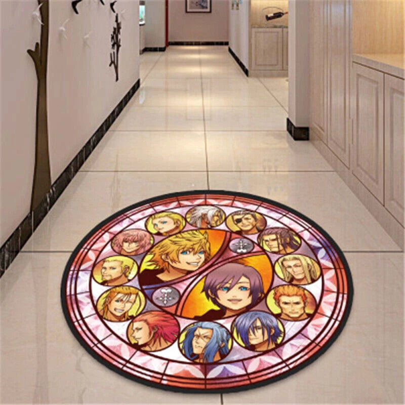 Kingdom Hearts Floor Rug Bedroom Doormat Non-slip Chair Mat Round/Square Carpet 07FC0E-D4 - KOEEK