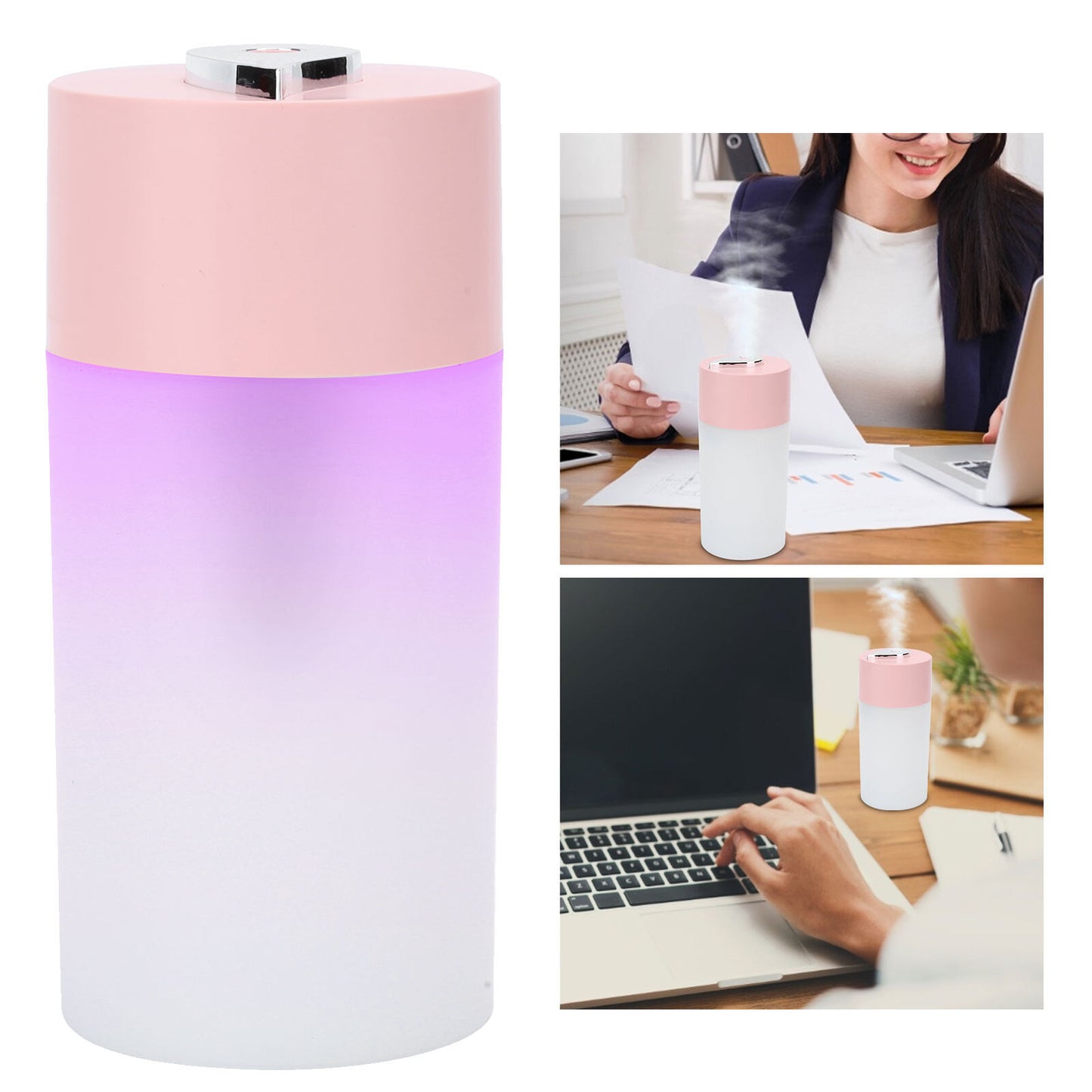 new Humidifier Air Humidifier Noiseless Capacity Essential Oil Diffuser (Pink ) HGF koeek - KOEEK