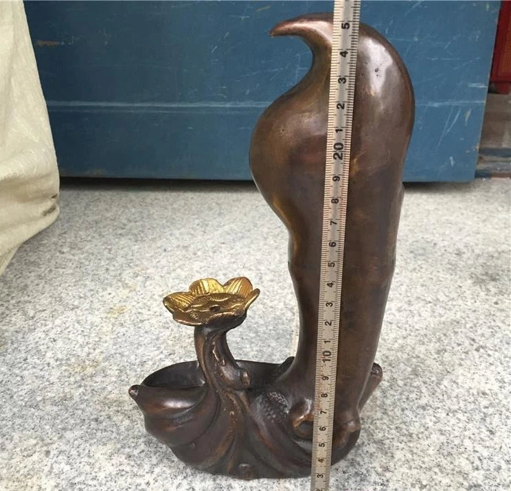 Pure Copper Guanyin Backflow Incense Burner Antique Aromatherapy Decor Tea Art 07FC0E-D4 - KOEEK