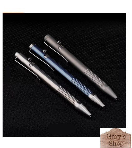 Titanium Bolt Action Pen Writing Office Ballpoint Pen Outdoor EDC Signature Pen 07FC0E-D4 - KOEEK