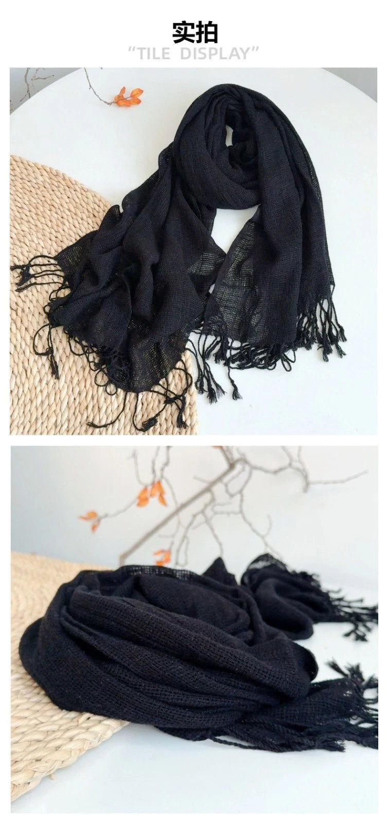Mens Linen Cotton Soft Winter Warm Scarf Crochet Hollow Bandana Neckerchief Wrap 07FC0E-D4 - KOEEK