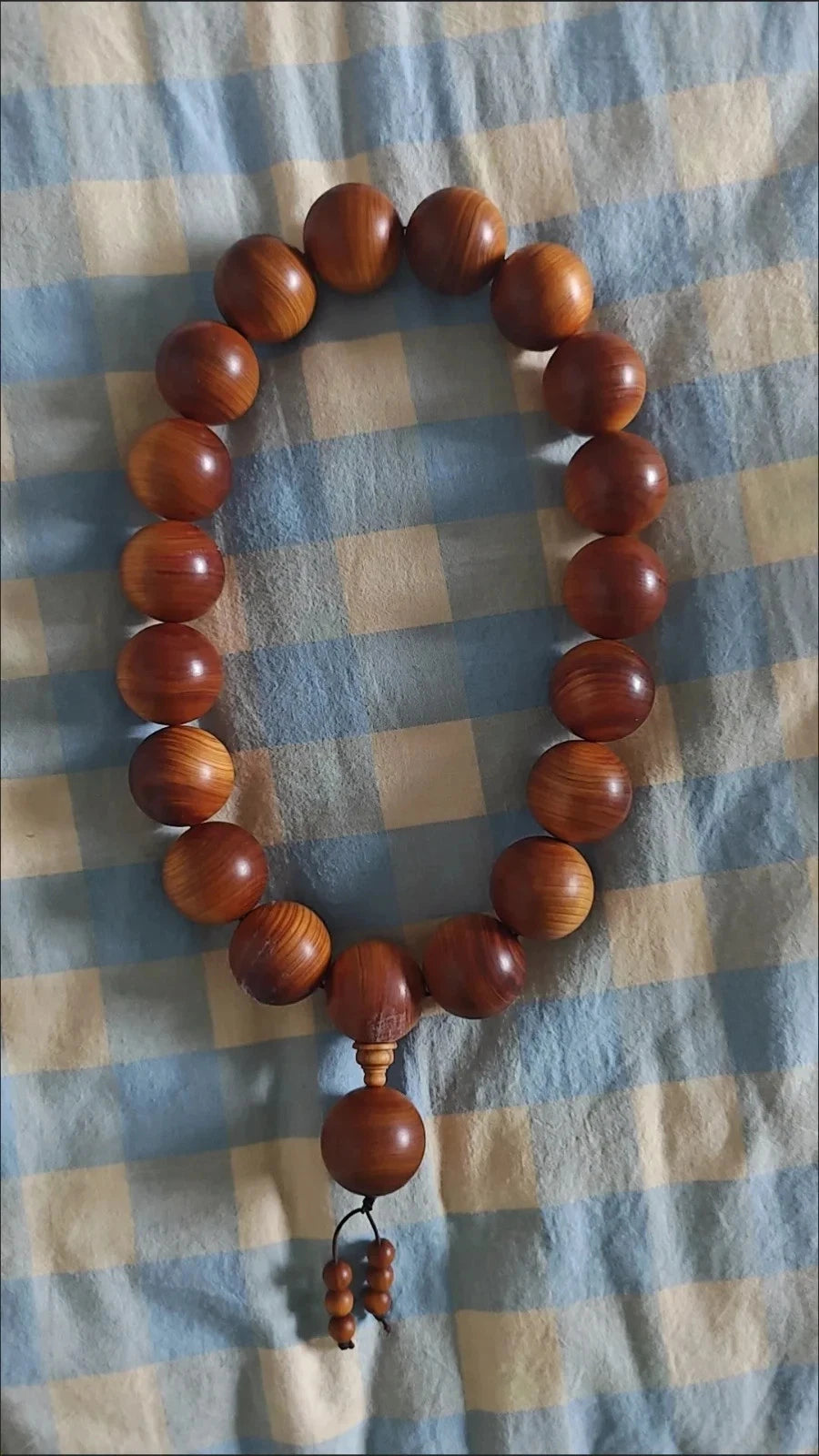 Taihang Cliff Cypress Burl Beads  Bracelet Prayer Beads 20mm 19 Bead Strand 07FC0E-D4 - KOEEK