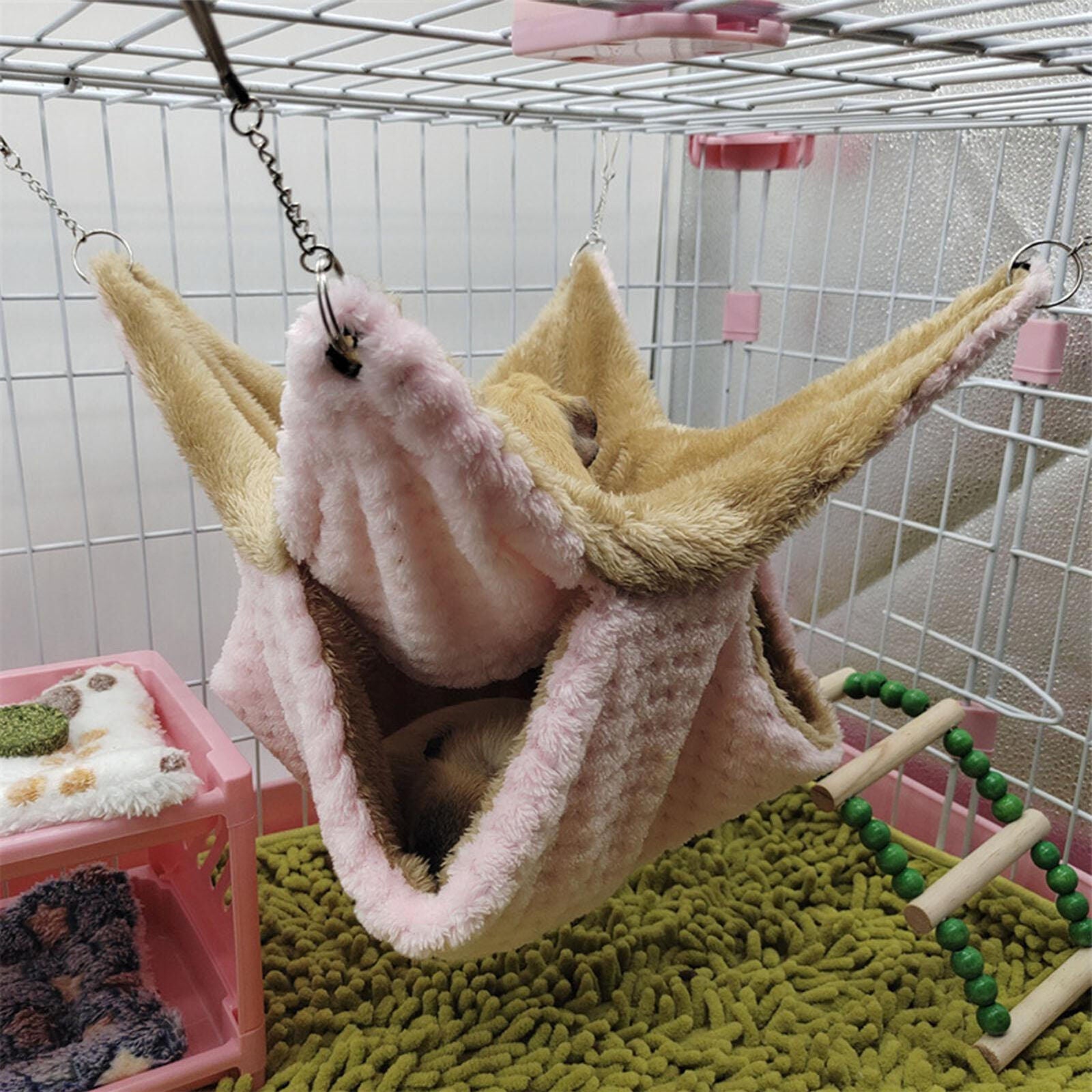 new 1* Ferret Rat Squirrel Pet Bird Hamster Hammock Hanging Cage Nest Bed House Toys koeek - KOEEK