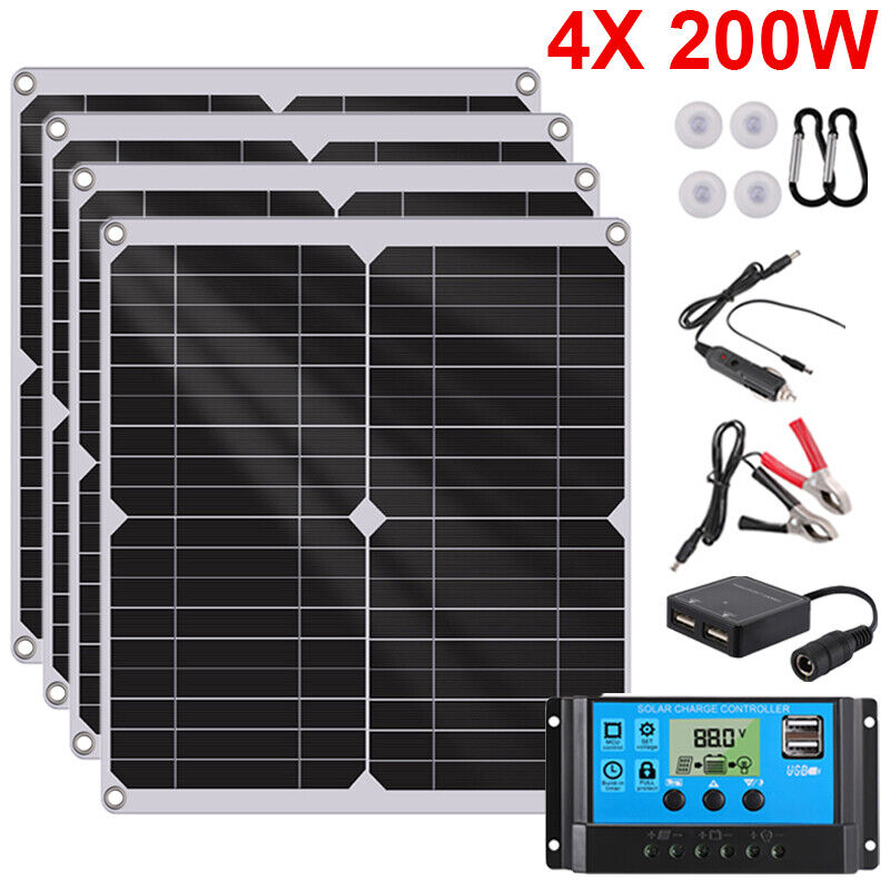 ny 4000W 400W Watt Fleksibelt Solpanel 12V Mono Home RV Rooftop Camping Off-Grid