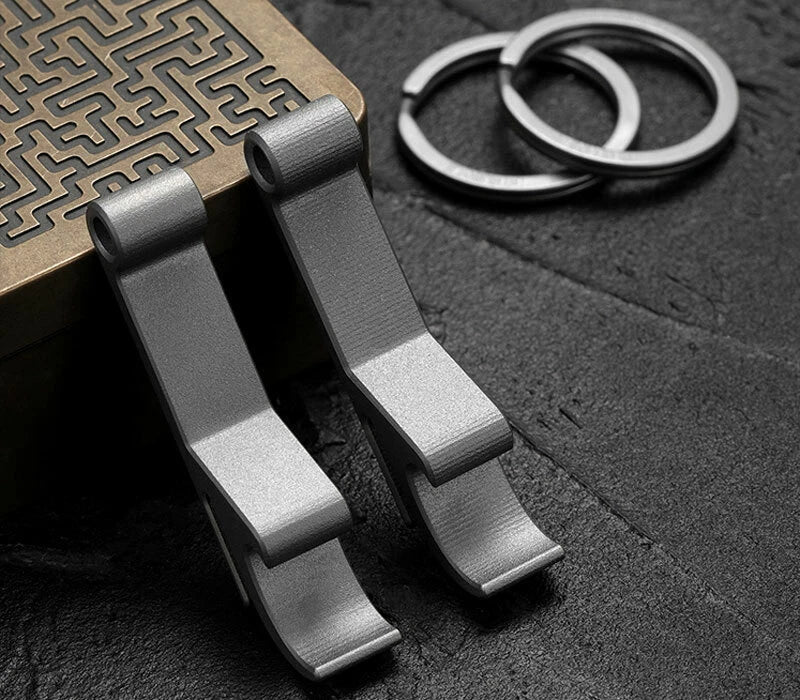 CNC EDC Titanium Alloy Bottle Opener Key Chain Pendant Tool with 32mm Key Ring 07FC0E-D4 - KOEEK
