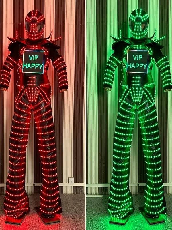 Nightclub Bar Colorful Changing Stilt Costume Controlled LED Luminous Suit Gift 07FC0E-D4 - KOEEK