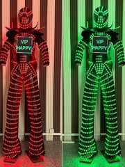 Nightclub Bar Colorful Changing Stilt Costume Controlled LED Luminous Suit Gift 07FC0E-D4 - KOEEK
