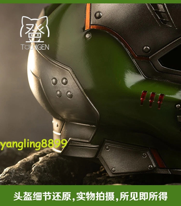 Halloween Cosplay Doom Guy Resin Helmet 1:1 Wearable Funny Roleplay Mask Gift 07FC0E-D4 - KOEEK