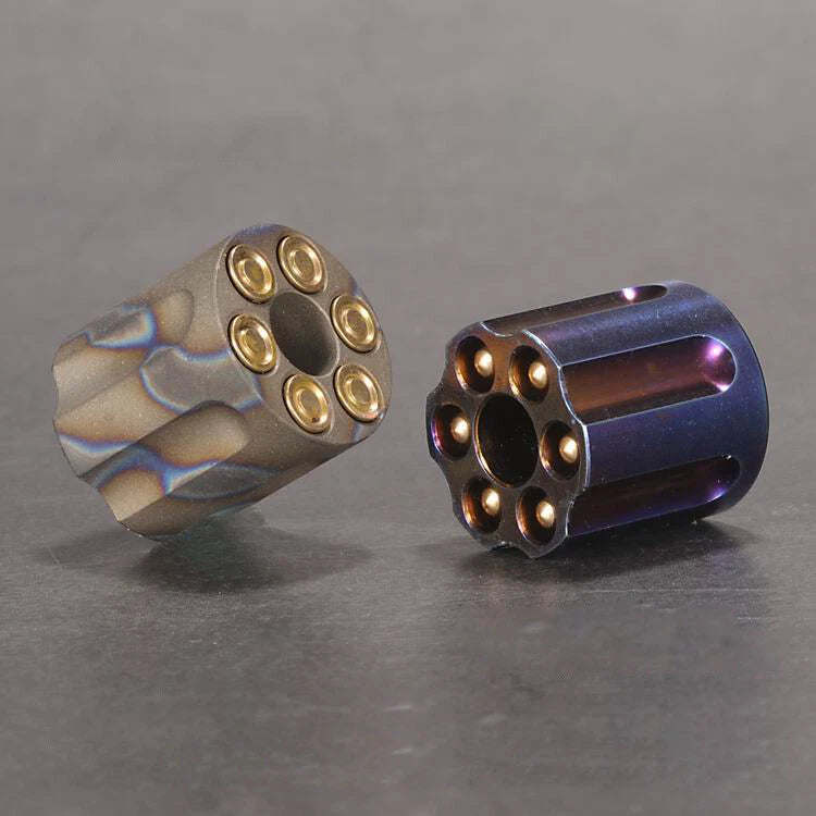 Titanium Revolver Magazine Shape Lanyard Bead Knife Paracord Pendant Detachable 07FC0E-D4 - KOEEK