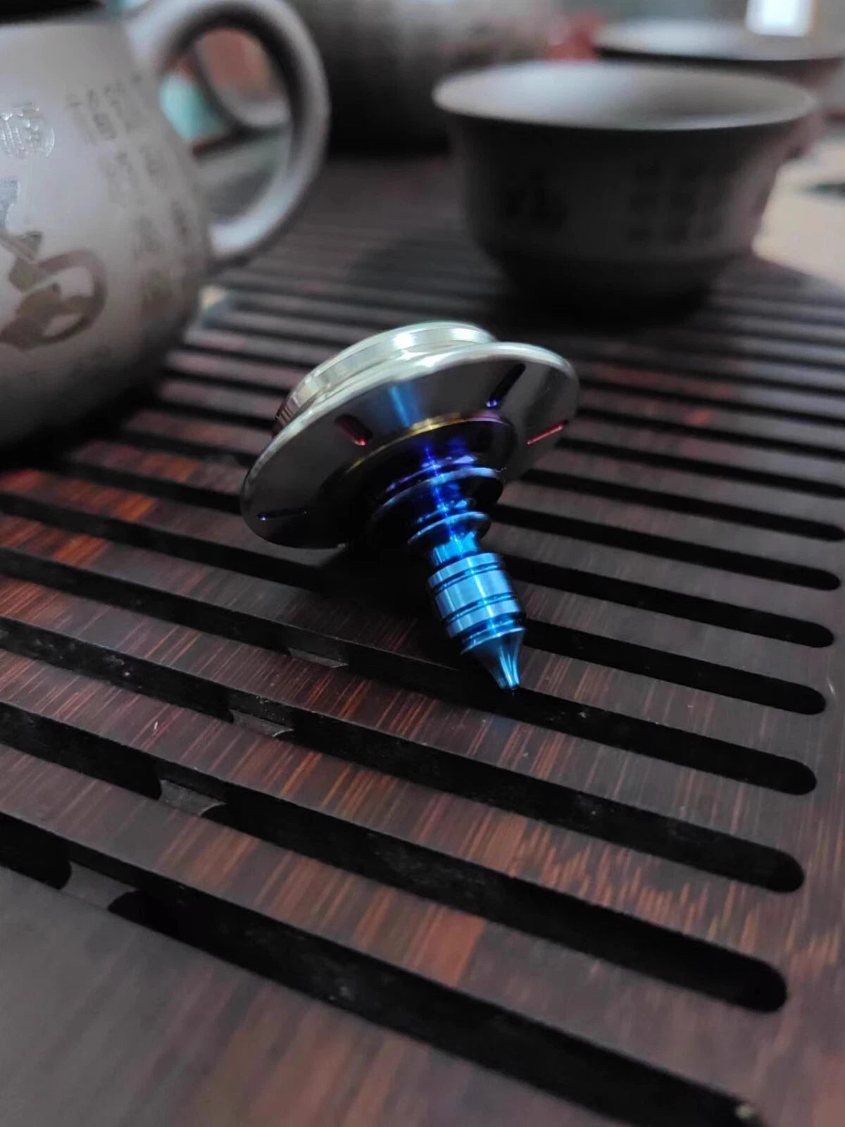 Titanium Spinning Top Finger Spinner Ceramic Bead Fidget Stainless Steel EDC Toy 07FC0E-D4 - KOEEK