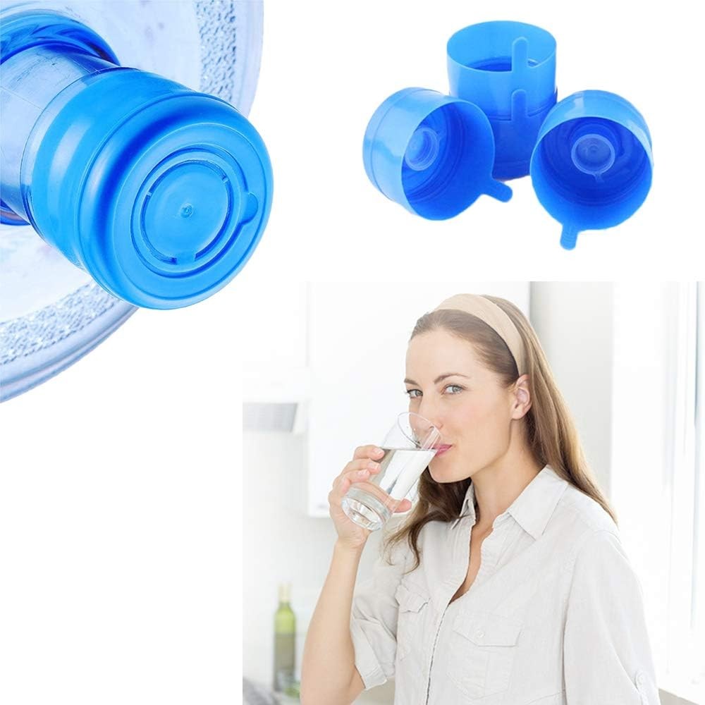 new 30 Pack Non Spill Caps,Reusable 55mm 3 and 5 Gallon Water Bottle Snap On... 07FC0E-D4 - KOEEK