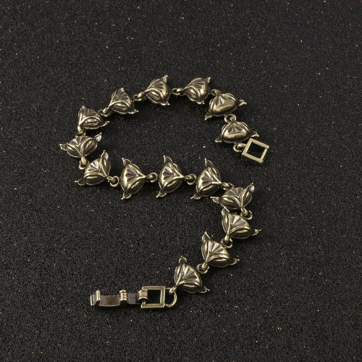 Aged Brass Bracelet Vintage Style Handcrafted Jewelry Men Women Couples Gift 07FC0E-D4 - KOEEK