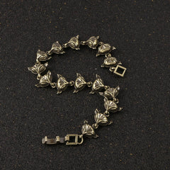 Aged Brass Bracelet Vintage Style Handcrafted Jewelry Men Women Couples Gift 07FC0E-D4 - KOEEK