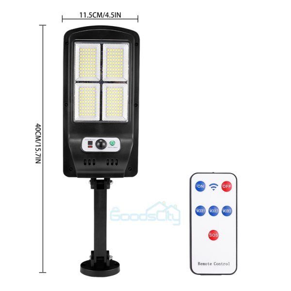 ny kommerciel Solar Street FloodLight LED-lys Udendørsområde Dusk To Dawn væglampe