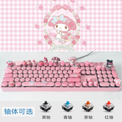 Kuromi My Melody Cinnamoroll Mechanical Keyboard 83 /104 Keys Keypad Cyan Axis 07FC0E-D4 - KOEEK