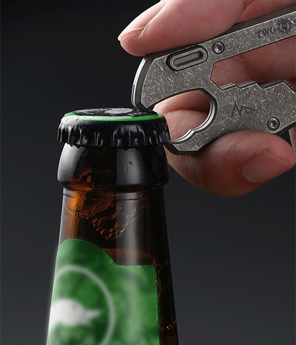 EDC TC4 Titanium Alloy Multi Tools Bottle Opener Crowbar Keychain Outdoor Tools 07FC0E-D4 - KOEEK