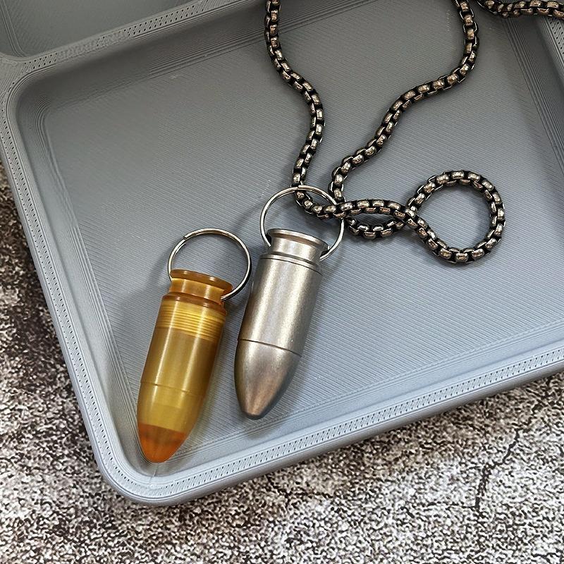 PEI Titanium Waterproof Pill Holder Case Organizer Container Keychain EDC Gift 07FC0E-D4 - KOEEK