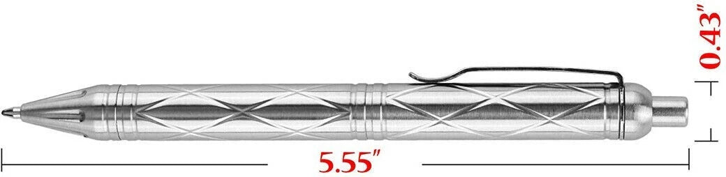 EDC Practical Stainless Steel Ballpoint Pen Signature Pens with 5pcs G2 Refills 07FC0E-D4 - KOEEK