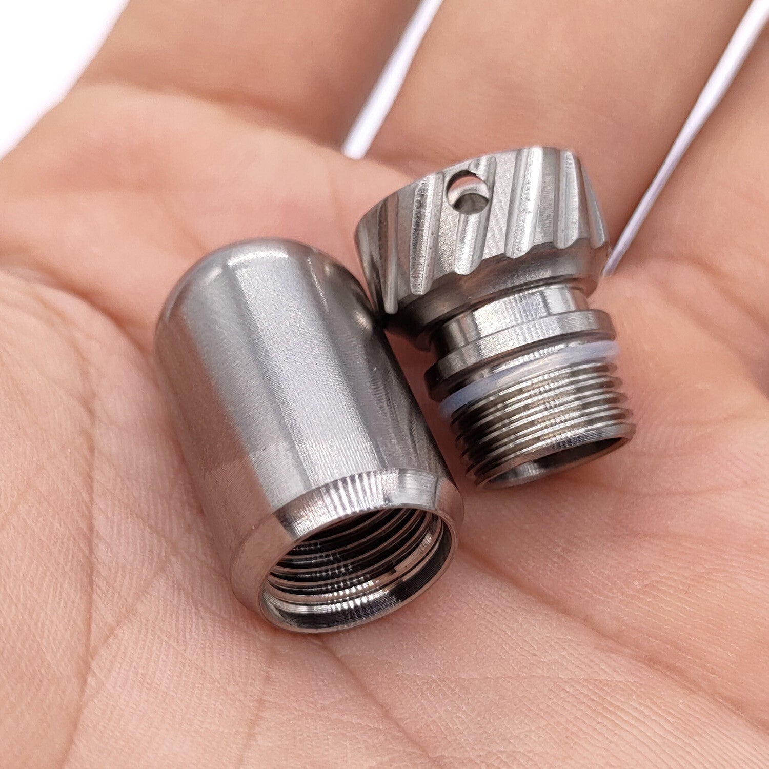 Titanium Waterproof Emergency Capsule Box Pill Case Keychain Pendant Bottle EDC 07FC0E-D4 - KOEEK