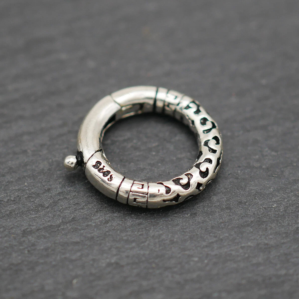 Hot Large Link Lock Jump Ring Sterling Silver Charm Pendant Locking Clasp 07FC0E-D4 - KOEEK