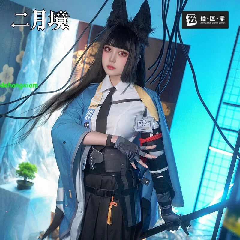 Zenless Zone Zero Hoshimi Miyabi Cosplay Costume Women Skirt Outfits Halloween 07FC0E-D4 - KOEEK