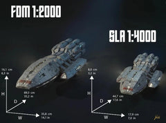 1/4000 Battlestar Pegasus Space Battleship Mode Kit W/base 3D Printing DIY 07FC0E-D4 - KOEEK