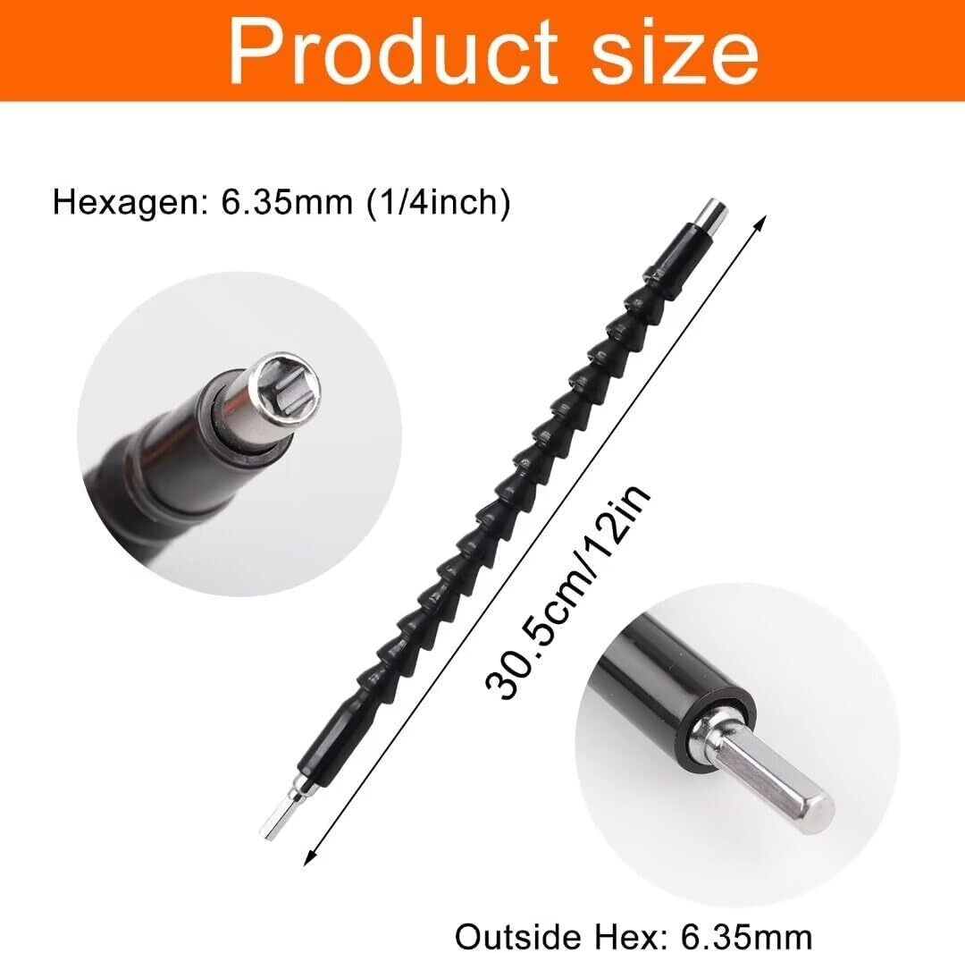 new 4 Pcs Flexible Drill Bit Extension, 11.6 inch Superbit Screwdriver Flexible... 07FC0E-D4 - KOEEK