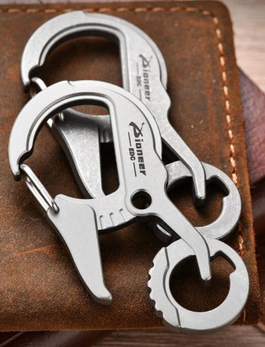 EDC Titanium Alloy Multi tools Personalize Keychain Bottle Opener Buckle 07FC0E-D4 - KOEEK