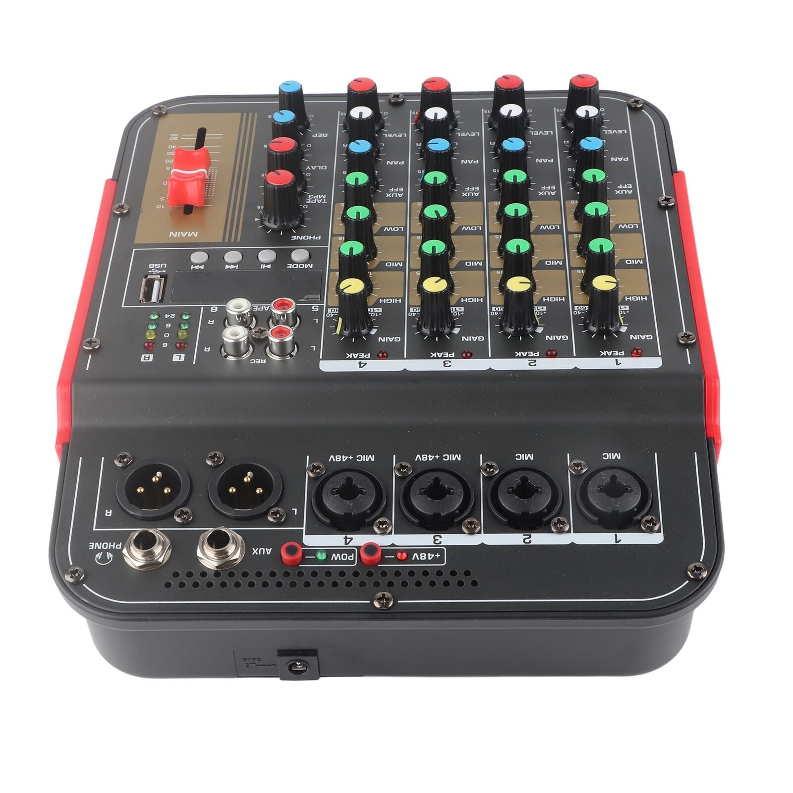 ny Mixing Console Audio Mixer 4-kanals digital controller US-stik AC100-240V