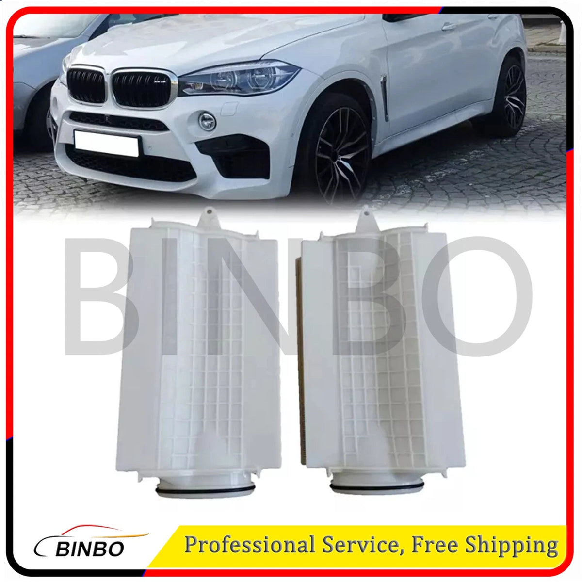 Set of Left & Right Engine Air Filters Fits BMW F85 X5 F86 X6 M 2015-2016 07FC0E-D4 - KOEEK