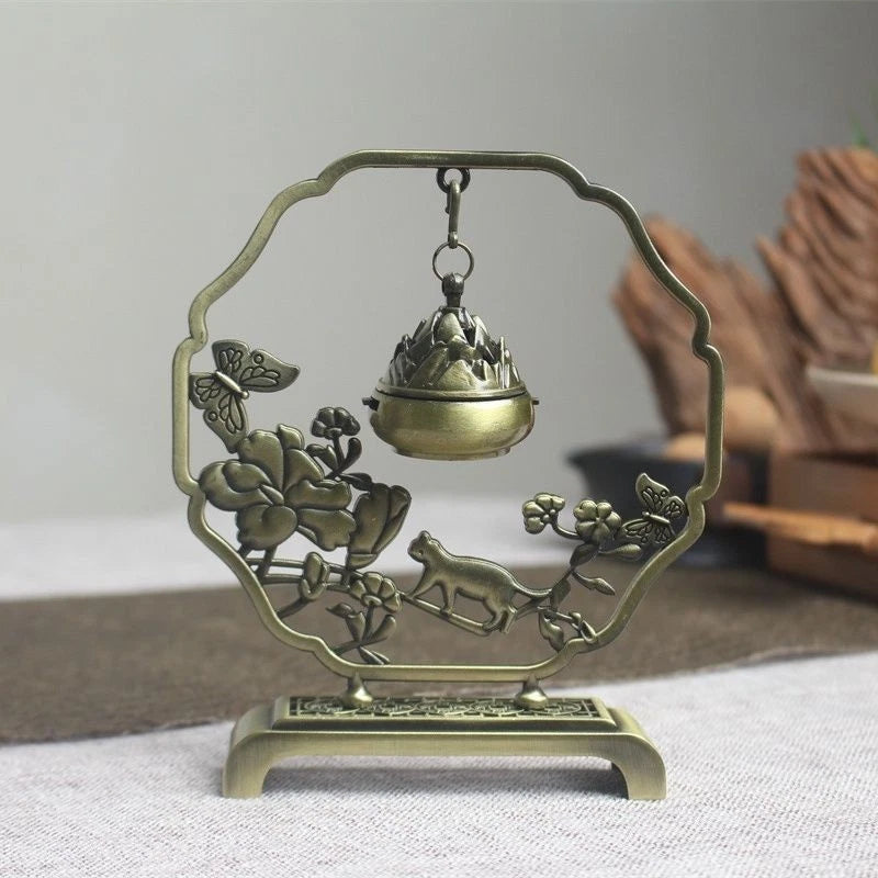 13.5*9.5CM Retro Hanging Incense Burner Home Indoor Decor Aromatherapy Censer 07FC0E-D4 - KOEEK