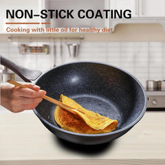 Non-Stick, Lidded, 12-Inch Sauté Pan and Frying Pan, For All Stoves, PFOA-Free 07FC0E-D4 - KOEEK