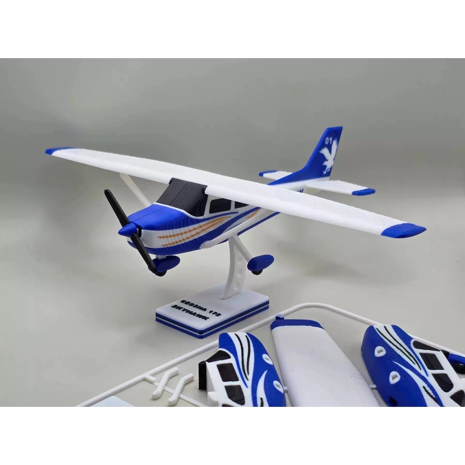 Static Aircraft Model Kit 172 Skyhawk Trainer Plane DIY Unassembly Display Gift 07FC0E-D4 - KOEEK