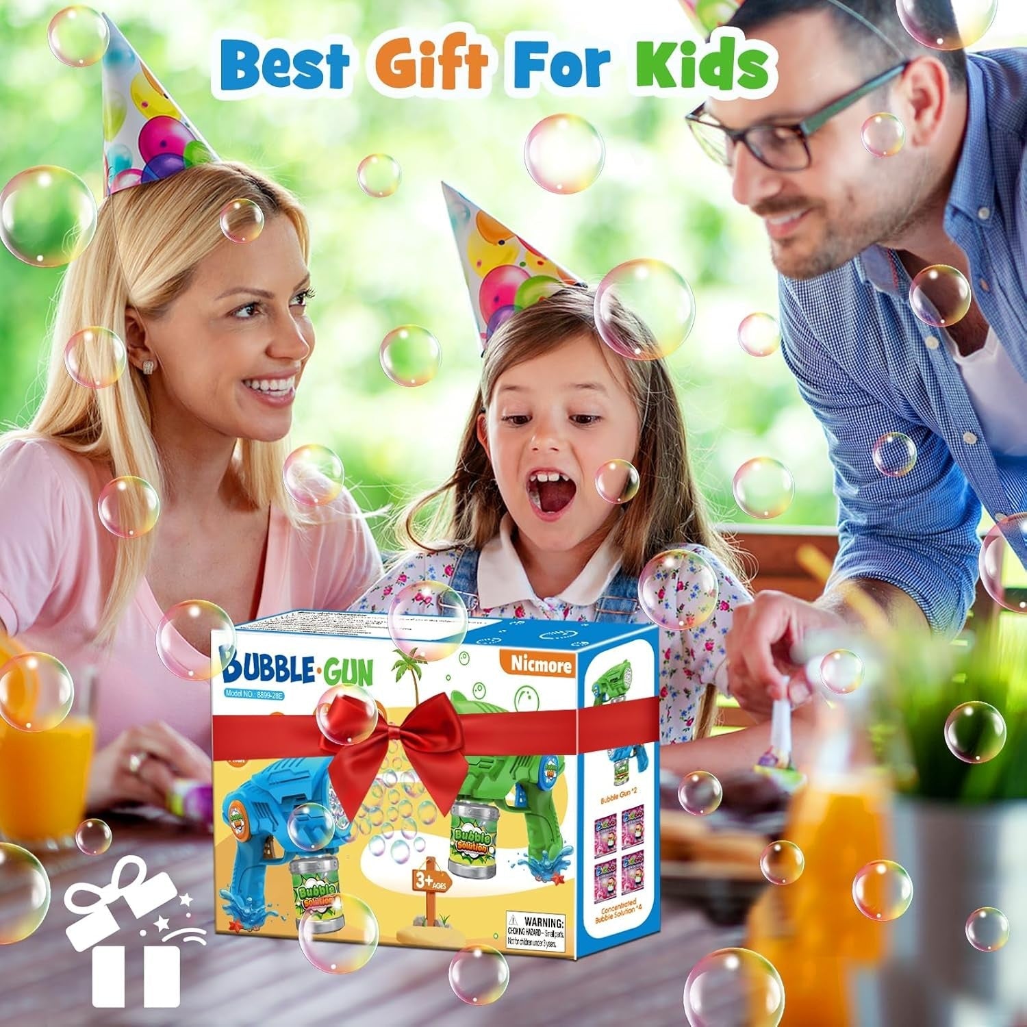 new Bubble Gun Machine for Kids 4-8: 2-Pack Automatic Guns with 2 Bottles... 07FC0E-D4 - KOEEK