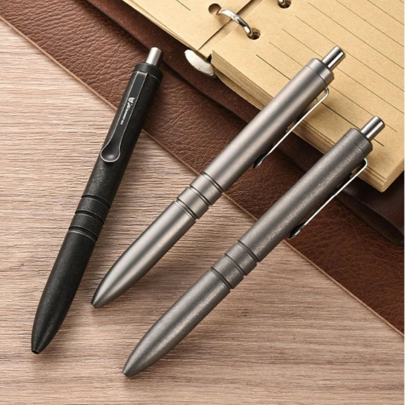 EDC Titanium Ballpoint Pen Signature Writing Pocket Pen Business Office Gift Hot 07FC0E-D4 - KOEEK