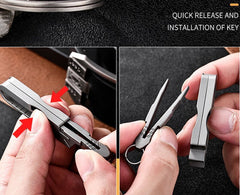 EDC Titanium Keychain Fast Release Belt Buckle with Tweezers Portable Key Chain 07FC0E-D4 - KOEEK