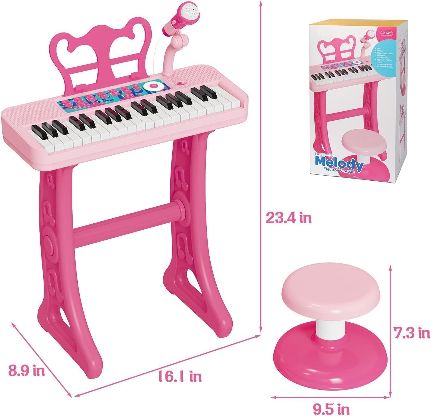 new Kids Piano, 37 Keys Toddler Piano Keyboard Toy Electronic Musical Instrument... 07FC0E-D4 - KOEEK