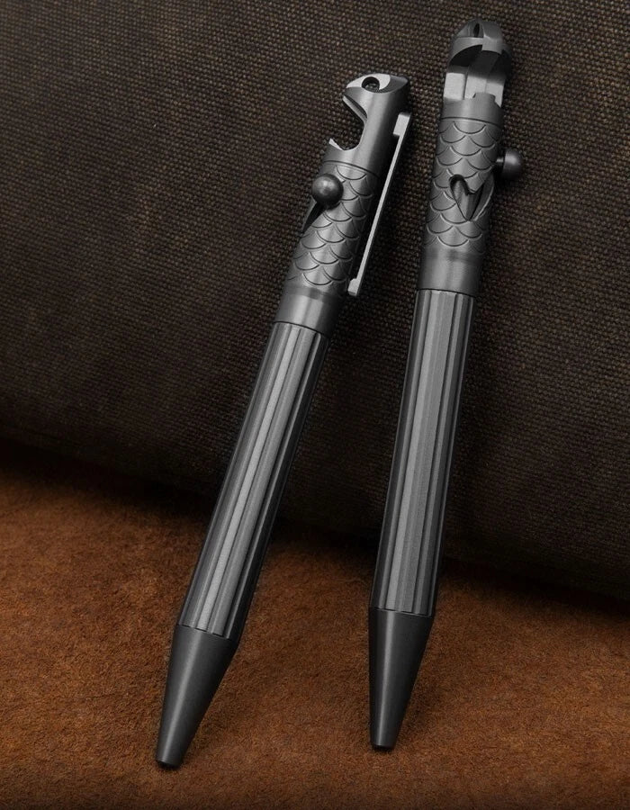 EDC Titanium Pocket Ballpoint Pen Tactical Signature Pen w/ Bottle Opener Tool 07FC0E-D4 - KOEEK