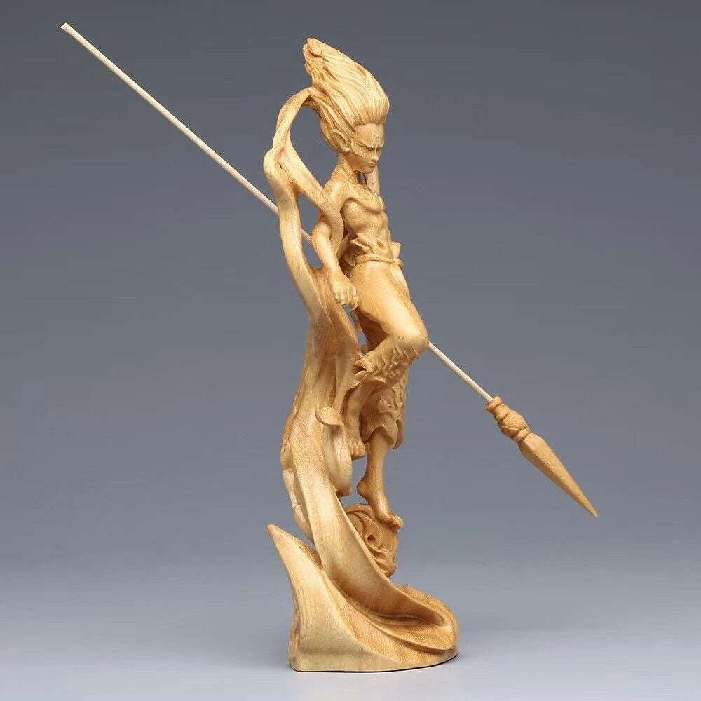 Thuja sutchuenensis Wood Carving - Nezha Figure Model Decor,Car Decoration, Gift 07FC0E-D4 - KOEEK