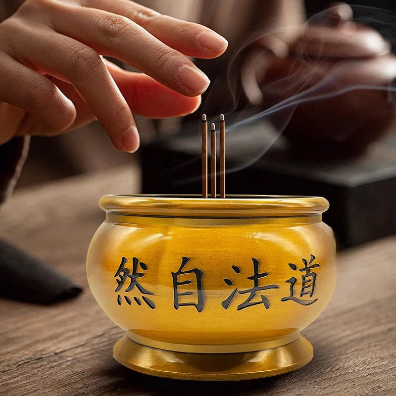 5 Inches Taoism Gossip Incense Burner Household Enshrine Incense Burning Plate 07FC0E-D4 - KOEEK