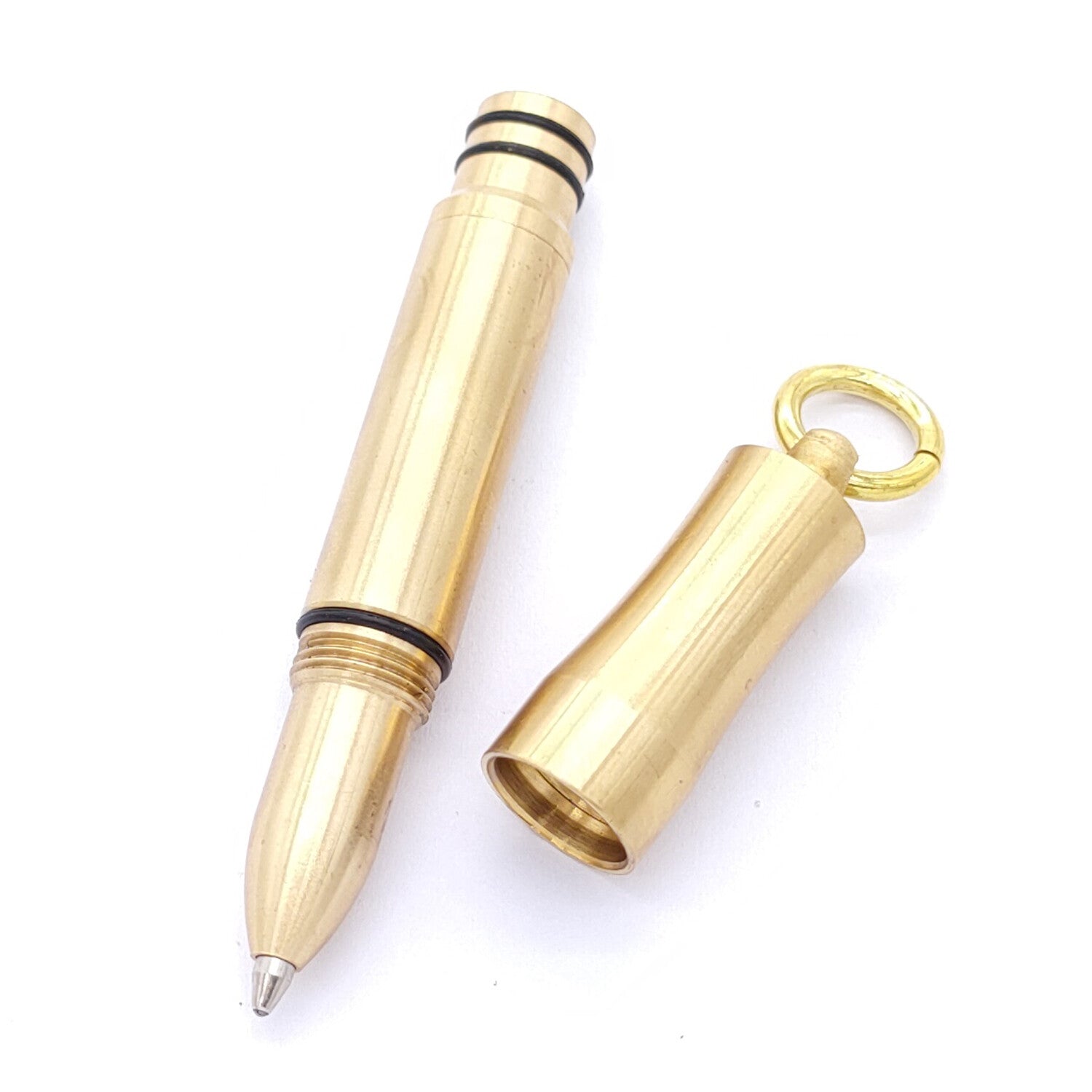Mini Brass Pen Ballpoint Signature Office Keychain Pen With 5pcs Refills EDC 07FC0E-D4 - KOEEK