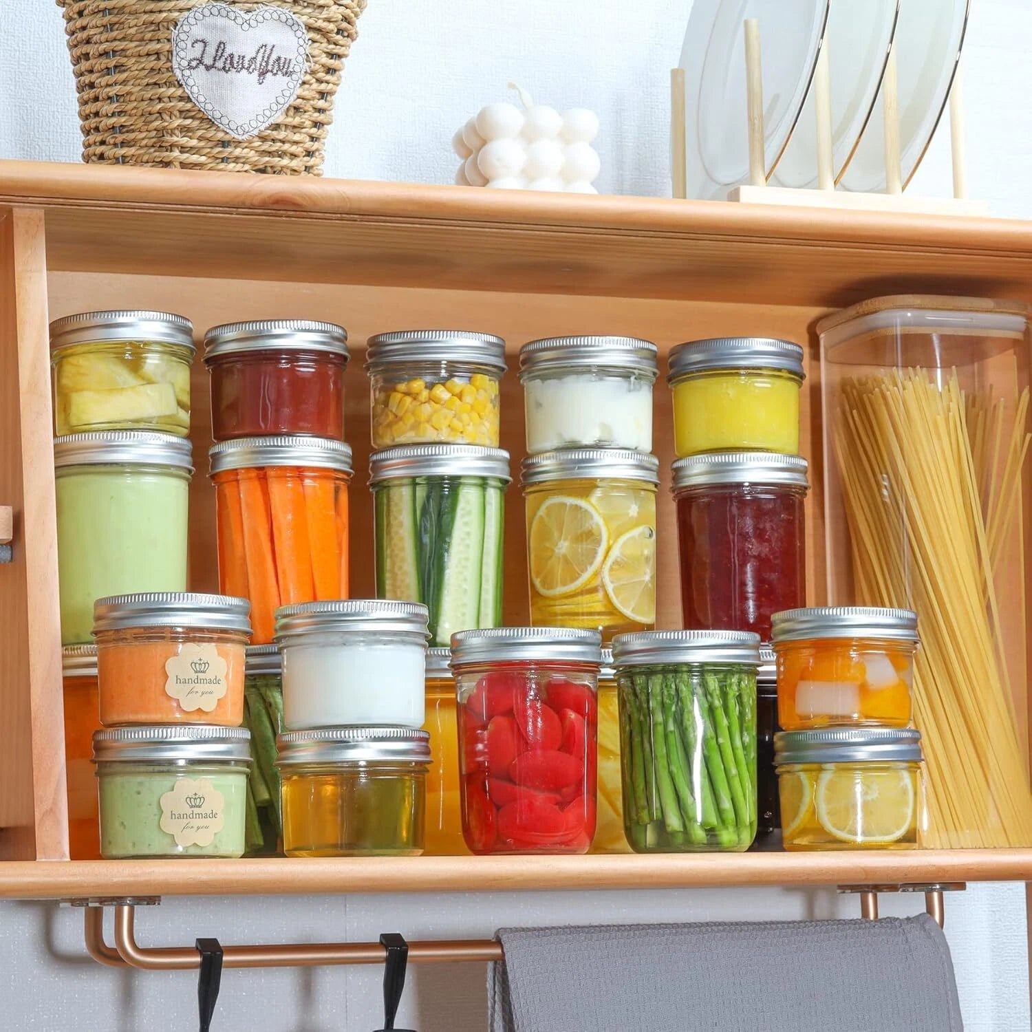 Mini Mason Jars 4oz - 8 Pack, Regular Mouth Mason Jar with Lids and Seal Bands 07FC0E-D4 - KOEEK