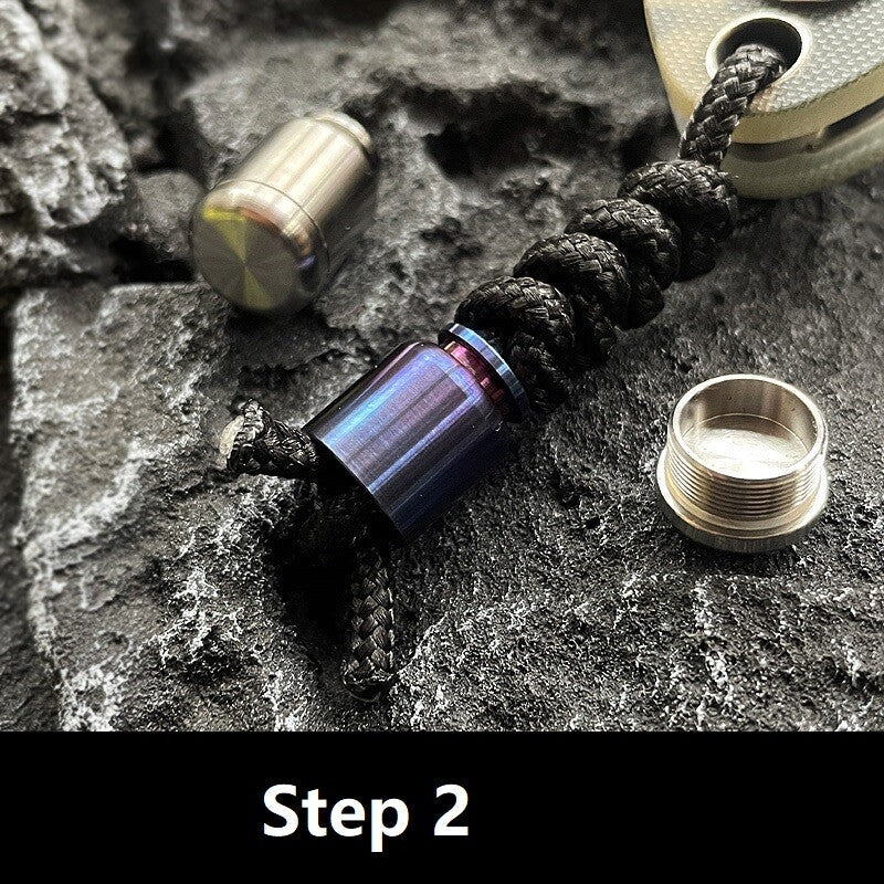 Titanium Alloy Knife Lanyard Bead Bottle Shape Paracord End Pendant Zip Pull EDC 07FC0E-D4 - KOEEK