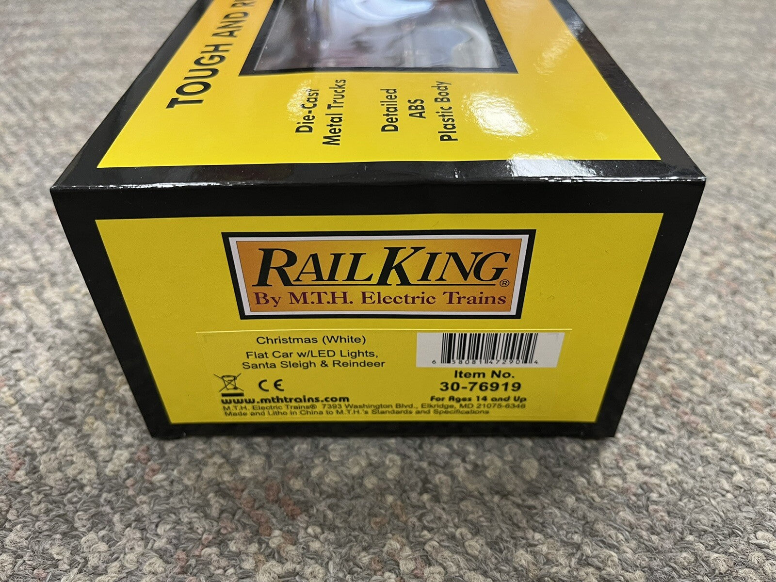 + MTH O RailKing Christmas White Flat Car LED Lights Santa Sleigh & Reindeer MTH - KOEEK