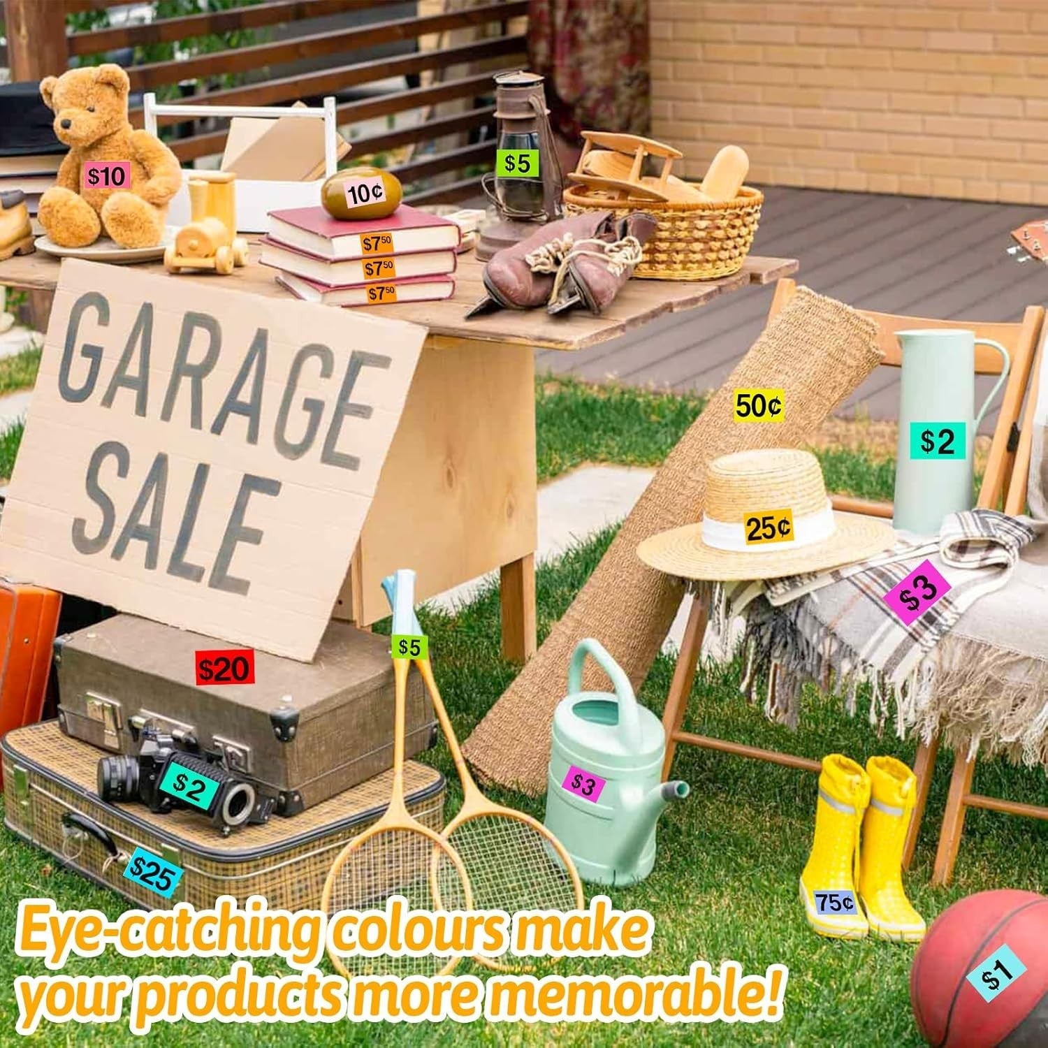 new 5460 Pcs Garage Sale Stickers, X Yard x 3/4", Multicolor 07FC0E-D4 - KOEEK
