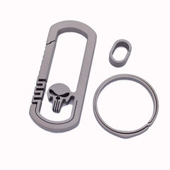 Titanium Alloy Skull Quick Release Hanging Buckle Car Keychain Key Ring EDC Gift 07FC0E-D4 - KOEEK