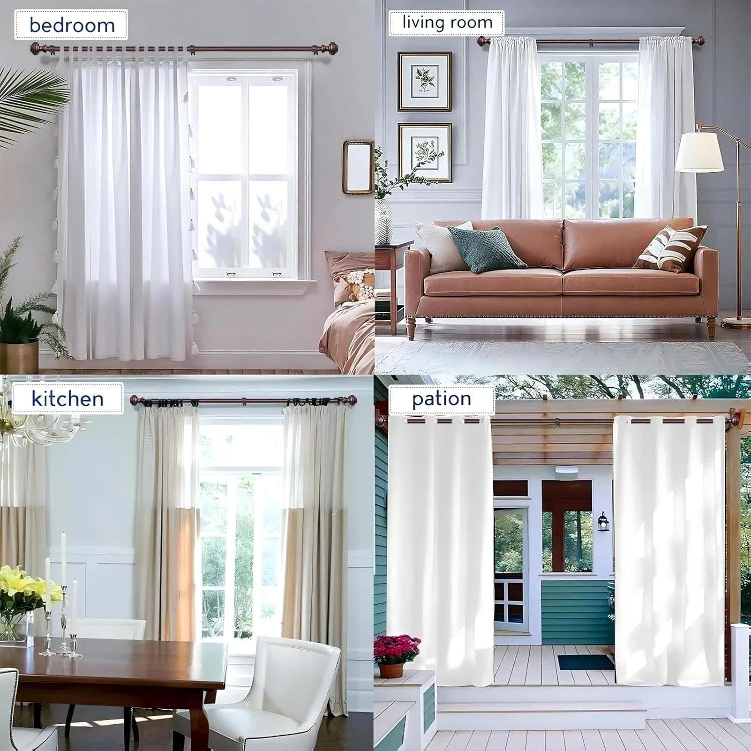 Bronze curtain rod, suitable for windows measuring 16.5 to 45 inches, 3/4 inch 07FC0E-D4 - KOEEK