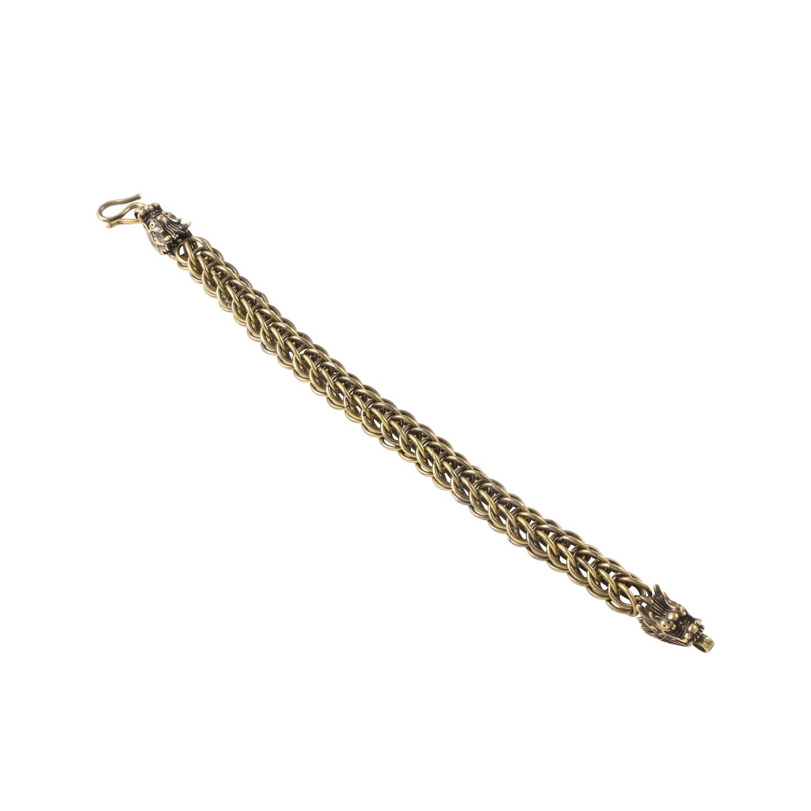 Brass Bracelet Mens Fashion Metal Jewelry Vintage Handcrafted Male Bead Chain 07FC0E-D4 - KOEEK
