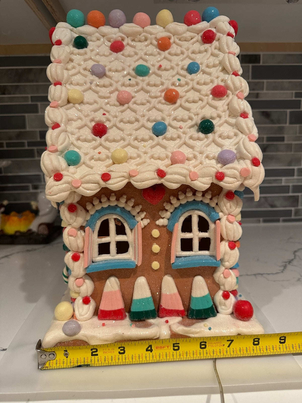Christmas Gingerbread Candy House 13” Light Up Clay Dough CANDY - KOEEK